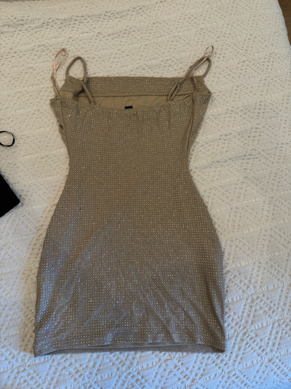 Windsor Gold Rhinestone Bodycon Mini Dress - Picture 2 of 2